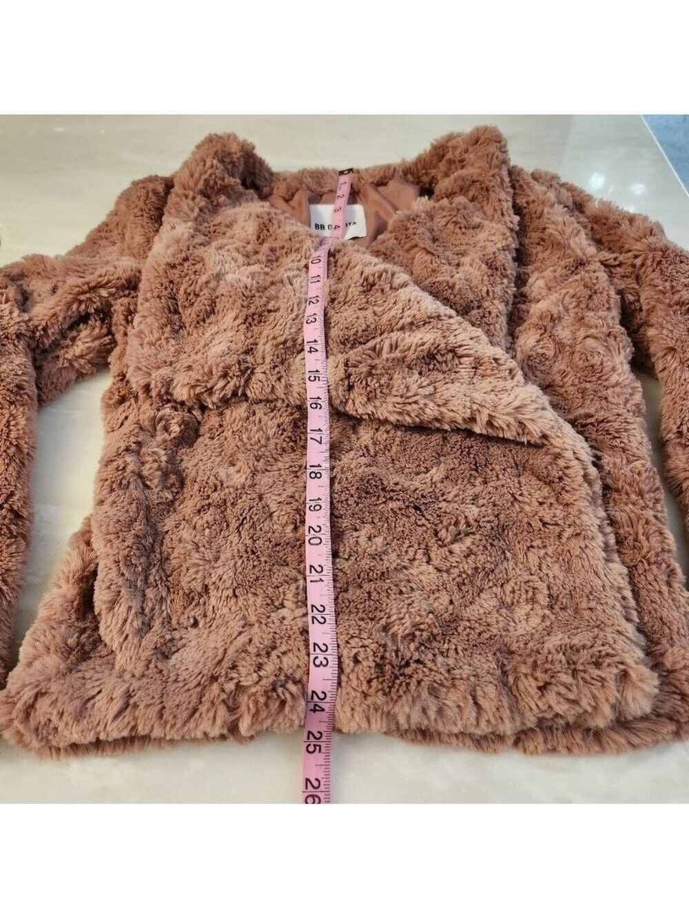BB Dakota Blush Faux Fur Coat - Picture 7 of 9